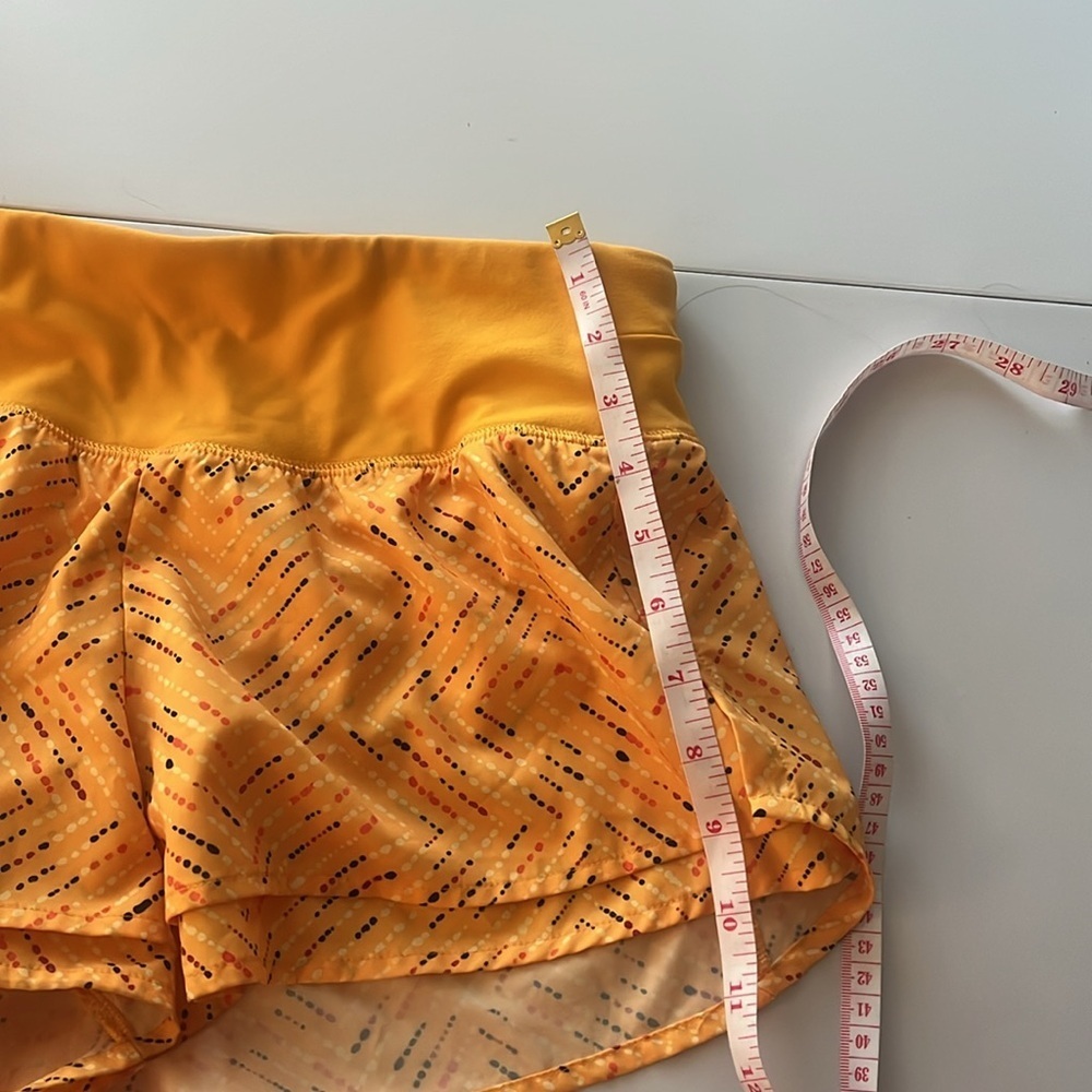 calia by carrie underwood mustard Yellow Patterned lined running Shorts - Picture 11 of 12